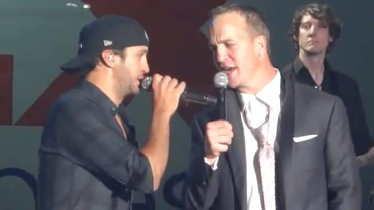 Luke Bryan Brings NFL Star Peyton Manning On Stage For Surprise “Folsom Prison” Duet | Country Music Videos