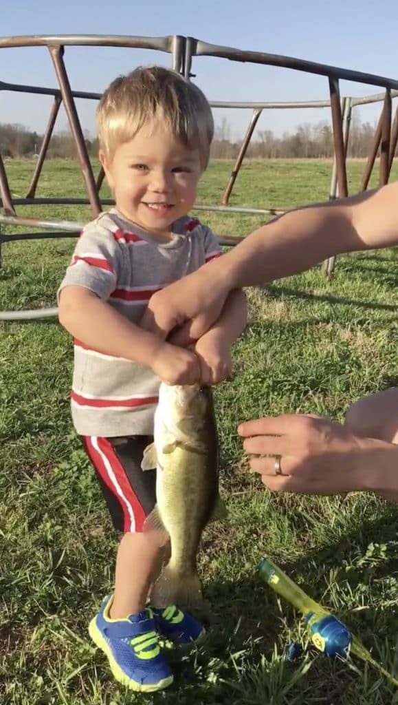 Little Boy Unexpectedly Catches Large Fish With Toy Fishing Rod