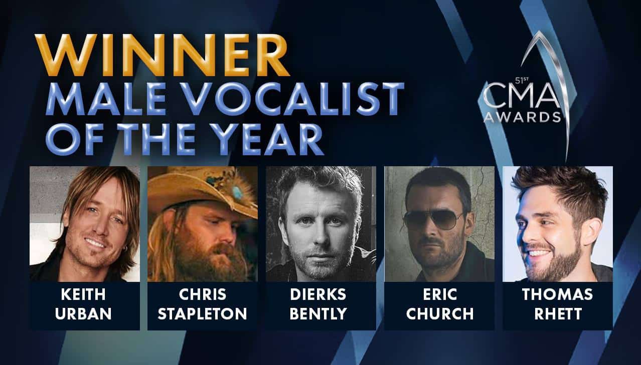 2017 CMA Award For Male Vocalist Of The Year Announced Country Rebel
