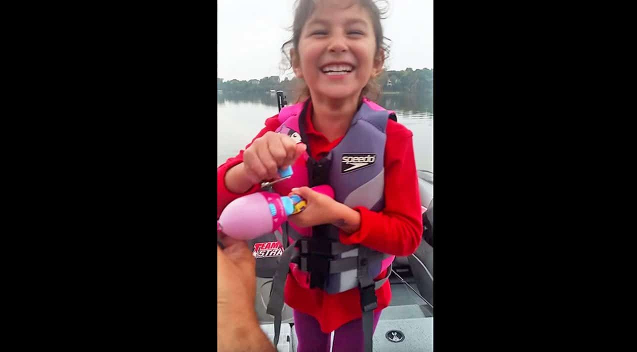 You Won't Believe What This Little Girl Reels In With Her Barbie Fishing  Pole