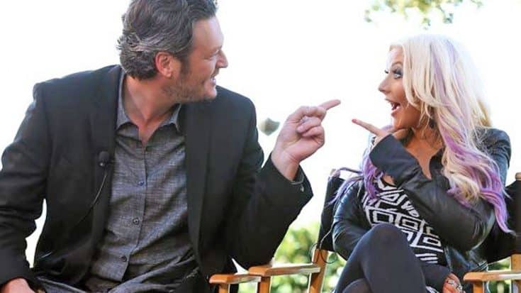 Blake Shelton Holds Christina Aguilera’s Baby Girl, Her Reaction is PRICELESS! (PHOTO) | Country Music Videos
