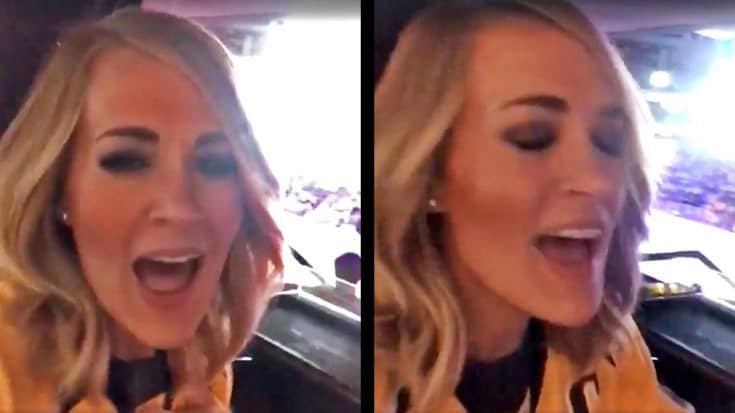 Carrie Underwood Lip Syncs ‘The Fighter’ At Predators Game | Country Music Videos