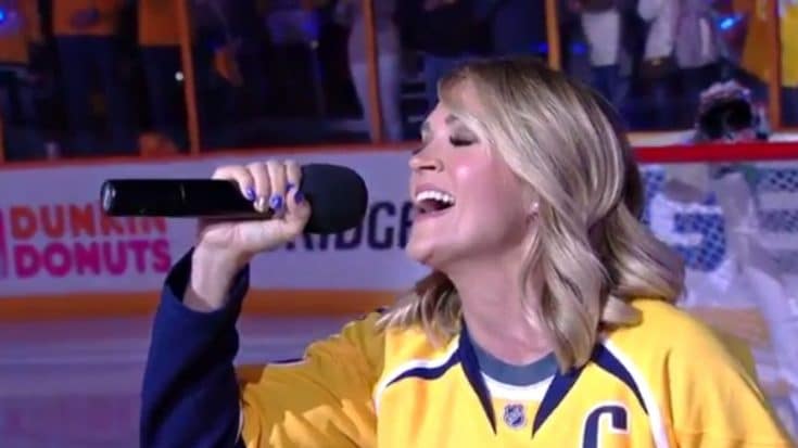 Carrie Underwood Shocks Hockey Fans With Surprise National Anthem Performance | Country Music Videos