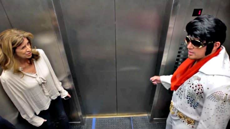 Huge Star Pranks Office Workers As ‘Elevator Elvis’ | Country Music Videos