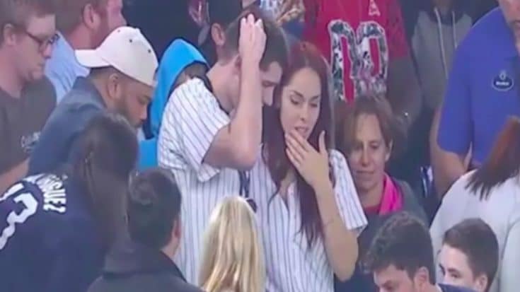 Fan Drops Ring In Stands While Proposing To Girlfriend On Screen During Baseball Game | Country Music Videos