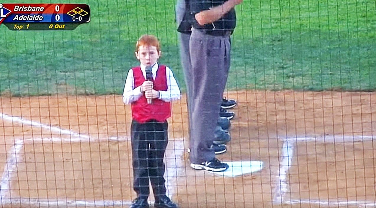 Young Boy Overcome With Hiccups While Singing National Anthem | Country Music Videos