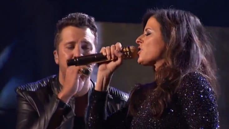 Luke Bryan And Karen Fairchild Deliver Steamy AMA Performance of ‘Home Alone Tonight’ | Country Music Videos