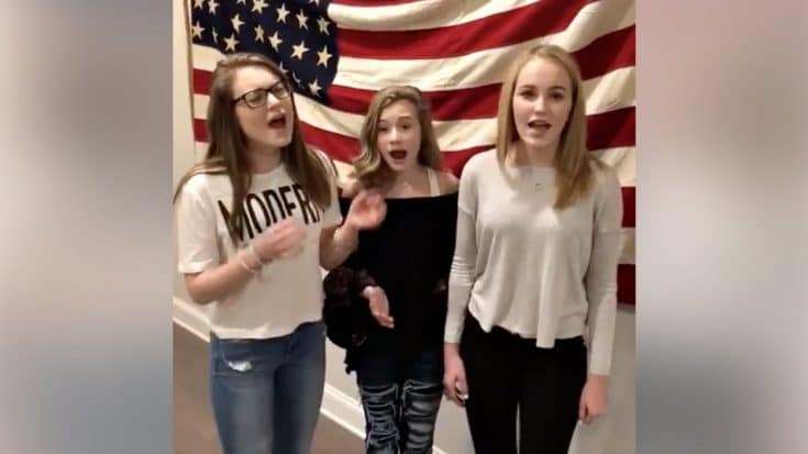 Teen Trio Goes Viral With Impromptu National Anthem Performance | Country Music Videos