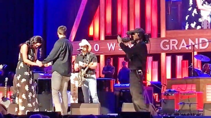 Brad Paisley Surprises Woman With Onstage Proposal | Country Music Videos