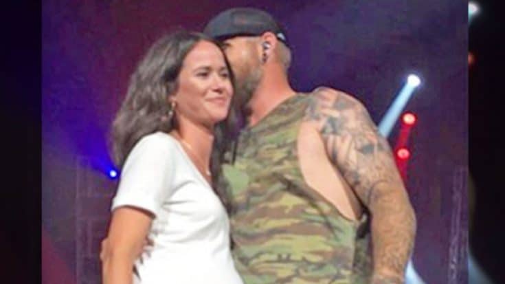 Brantley Gilbert’s Very Pregnant Wife Debuts Adorable Baby Bump At Concert | Country Music Videos