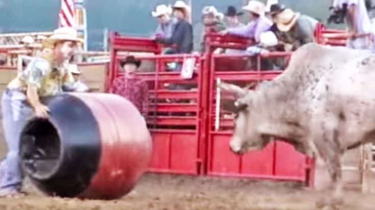 Rodeo Clown Challenges Bull In Showdown | Country Music Videos