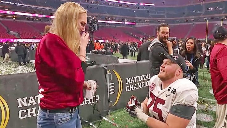 Alabama Player Ends College Football Career With Championship Win & Surprise Proposal | Country Music Videos