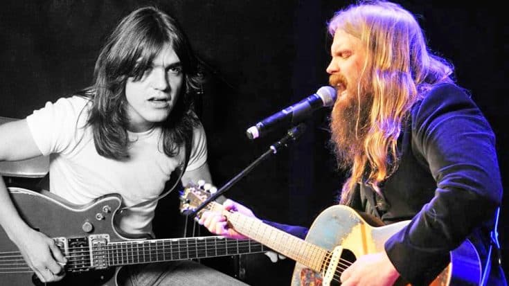 Hours After He Died, Chris Stapleton Honors Malcolm Young With “You Shook Me All Night Long” | Country Music Videos