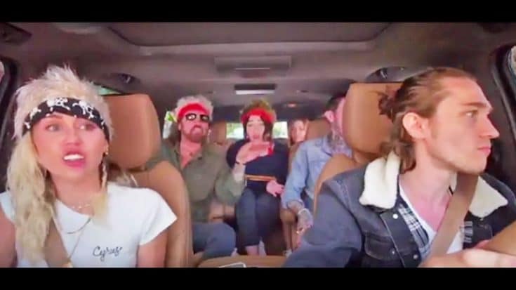 The Cyrus Family Wears Mullets And Sing “Achy Breaky Heart” For Carpool Karaoke | Country Music Videos