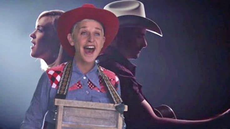 Ellen DeGeneres Gives Brad Paisley & Carrie Underwood’s ‘Forever Country’ Duet A Funny Twist | Country Music Videos