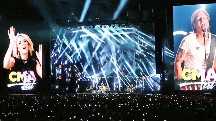 Keith Urban Uses CMA Fest Magic To Join Carrie Underwood For ‘The Fighter’ | Country Music Videos
