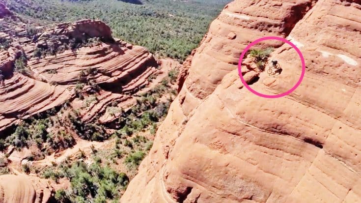 Fearless Mountain Biker Takes On Death-Defying Cliffside Trail | Country Music Videos