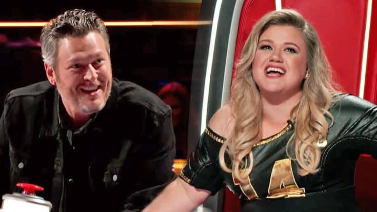 Kelly Clarkson Shows Blake Shelton Who’s Boss In Comical Clip From ‘The Voice’ | Country Music Videos