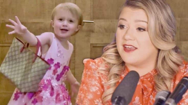 Kelly Clarkson’s 3-Year-Old Daughter Reveals Total Diva Behavior At Press Conference | Country Music Videos