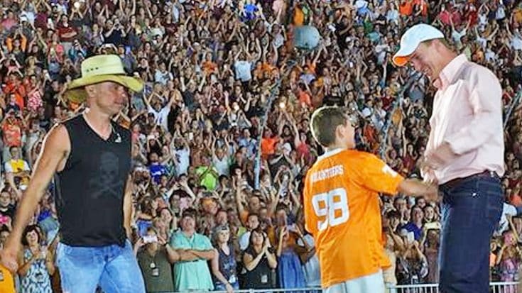 Kenny Chesney Brings NFL Star Peyton Manning On Stage To Give Young Fan The Gift Of A Lifetime | Country Music Videos
