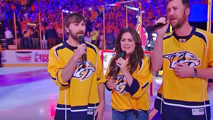 Lady Antebellum Delivers Stunning A Cappella National Anthem At NHL Game | Country Music Videos
