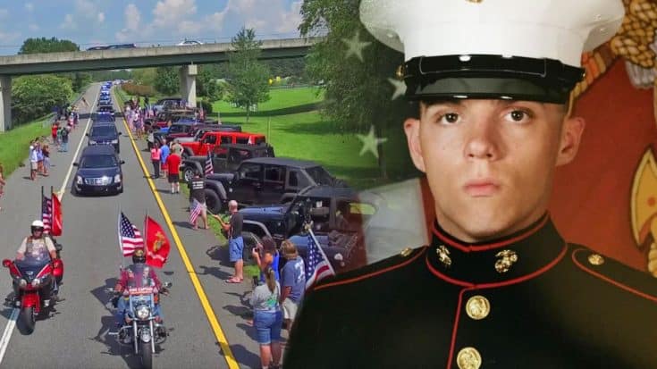 Funeral Procession Drone Footage of Marine Killed In Chattanooga Will Move You To Tears | Country Music Videos
