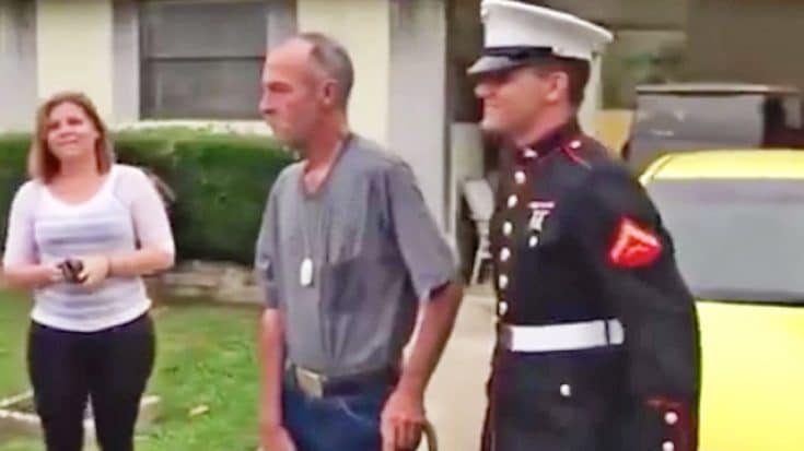 Veteran Cries When Marine Grandson Surprises Him On His Birthday | Country Music Videos