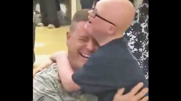 Boy With Down Syndrome Moved To Tears By Military Dad’s Surprise Homecoming | Country Music Videos
