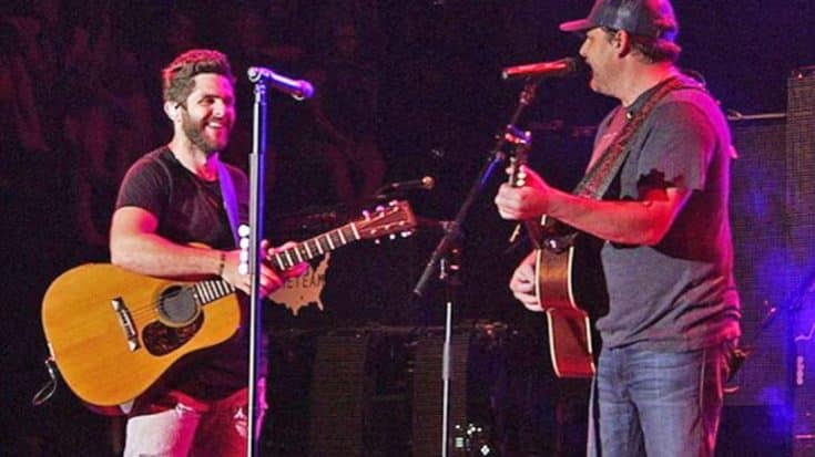 Thomas Rhett Invites Father Rhett Akins Onstage For Killer Duet Of ‘Parking Lot Party’ | Country Music Videos