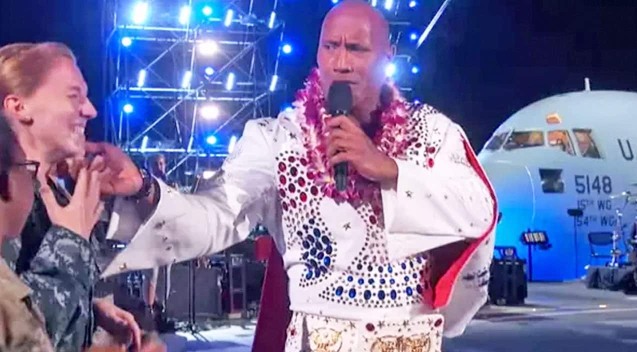 ‘The Rock’ Ignites Military Concert With Fiery Performance Of’ ‘Jailhouse Rock’ | Country Music Videos