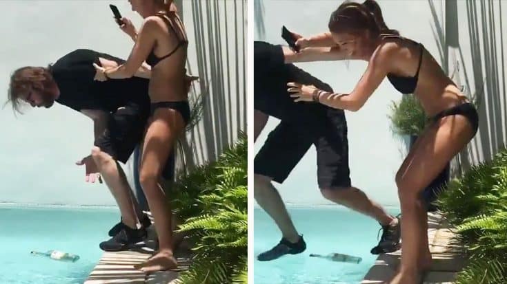 Ronnie Dunn Hysterically Dunn-ked In Pool As Daughter Plays Epic Prank | Country Music Videos