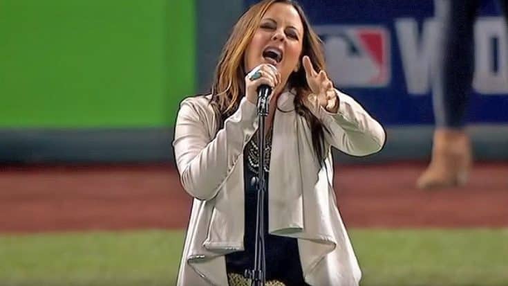 Sara Evans Sings National Anthem, Brings Stadium To Their Feet At World Series | Country Music Videos