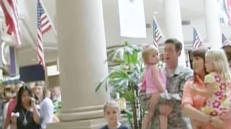 Flash Mob Overwhelms Soldier With Beautiful Serenade During Family Shopping Trip | Country Music Videos