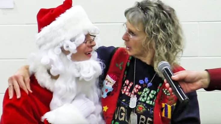 Young Soldier Dresses As Santa To Surprise Mom At Work | Country Music Videos