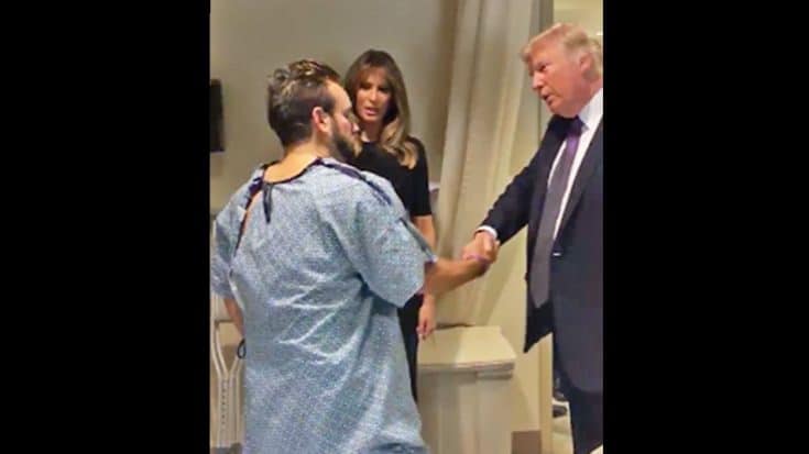 Man Shot In Leg At Route 91 Finds Strength To Stand While Meeting President Trump | Country Music Videos