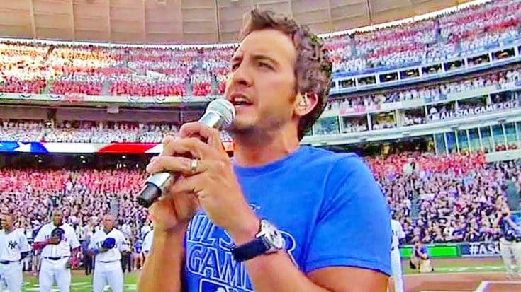 Luke Bryan Pours His Heart Into Ballgame Performance Of The National Anthem | Country Music Videos