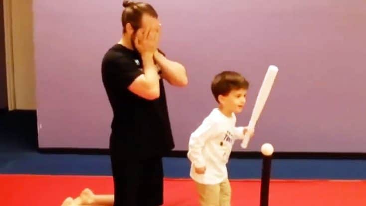 Adorable Little Boy Takes T-Ball Advice A Bit Too Literally In Hysterical Clip | Country Music Videos