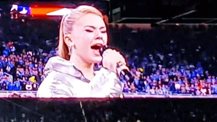 14-Year-Old Hits Jaw-Dropping Pair Of Notes At End Of National Anthem Performance | Country Music Videos