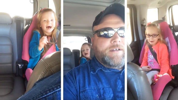 Dad And Two Daughters Pull Off Carpool Karaoke With Waylon Jennings Hit | Country Music Videos