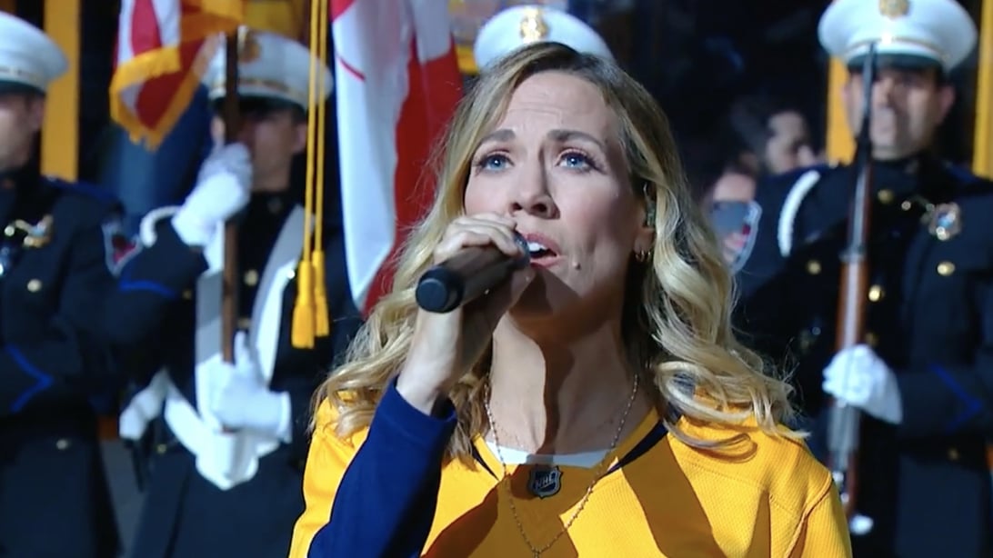 Sheryl Crow Surprises Nashville Predators Fans With Pre-Game Anthem Performance | Country Music Videos