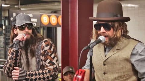 Adam Levine Dons Disguise & Sings Queen’s ‘Crazy Little Thing Called Love’ In Subway | Country Music Videos