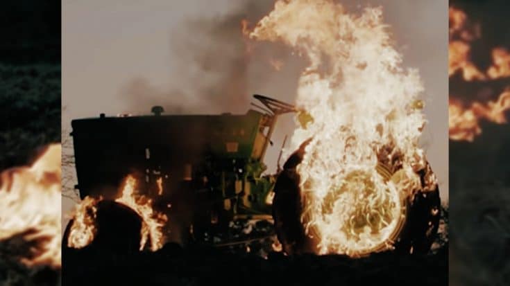 Tractor In Flames Sets Chilling Tone For New Blake Shelton “God’s Country” Video | Country Music Videos