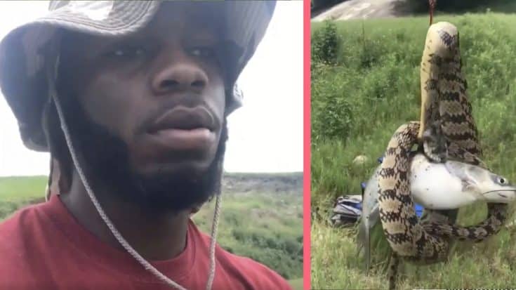 Texas Wild Man Catches Fish With Snake Trying To Eat It | Country Music Videos