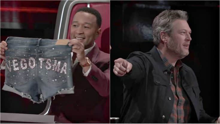 Blake Shelton Crowns John Legend PEOPLE’s “Sexiest Man Alive” With Bedazzled Booty Jorts | Country Music Videos