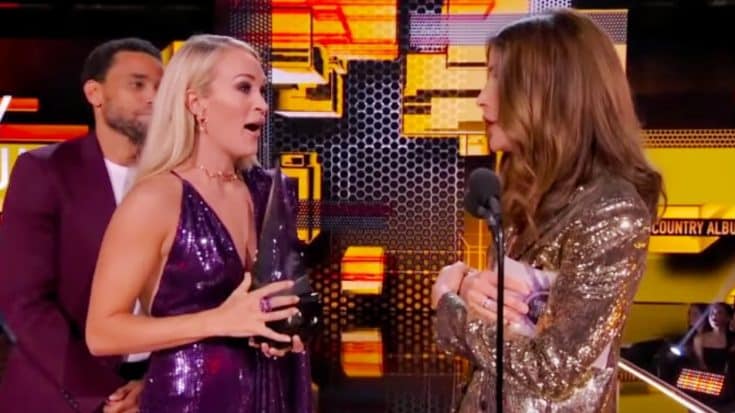Carrie Underwood Surprised With 2nd Trophy After Winning AMA For Favorite Country Album | Country Music Videos