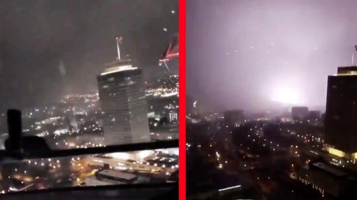 Video: Man Stuck In 375-Foot High Crane As Tornado Approaches Nashville | Country Music Videos
