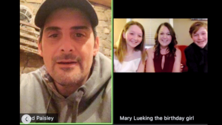 Brad Paisley Gets Invite To Fan’s Online Birthday Party, He Shows Up | Country Music Videos