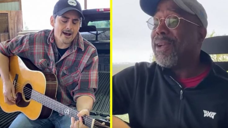 Brad Paisley & Darius Rucker Perform Virtual “Mud On The Tires” & “Wagon Wheel” Duet | Country Music Videos