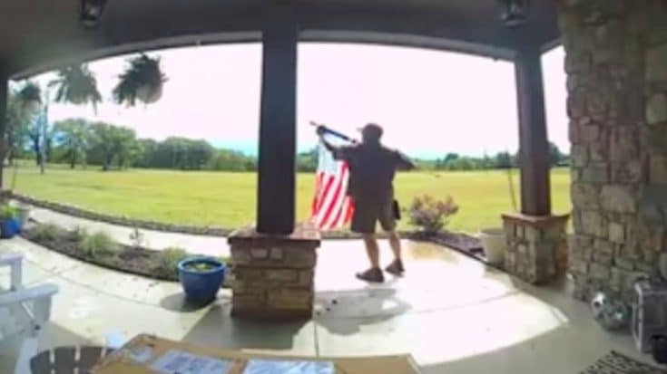 UPS Driver Stops To Fix American Flag Tangled By The Wind | Country Music Videos