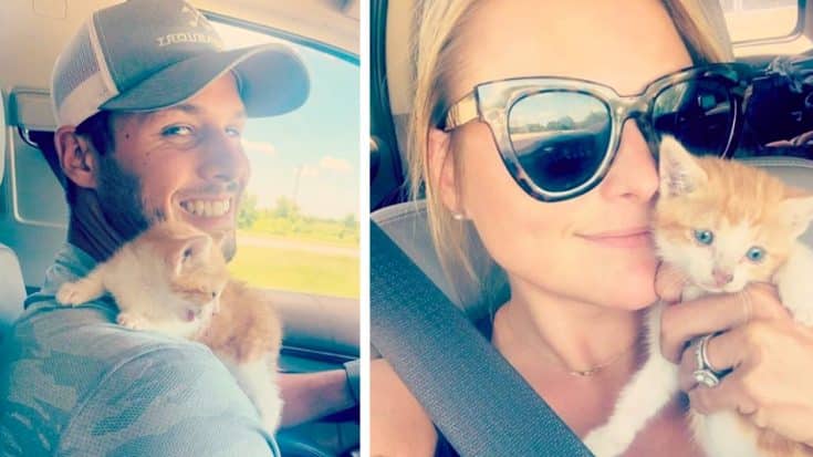 Miranda Lambert & Husband Brendan Rescue Kitten On Highway In Texas | Country Music Videos
